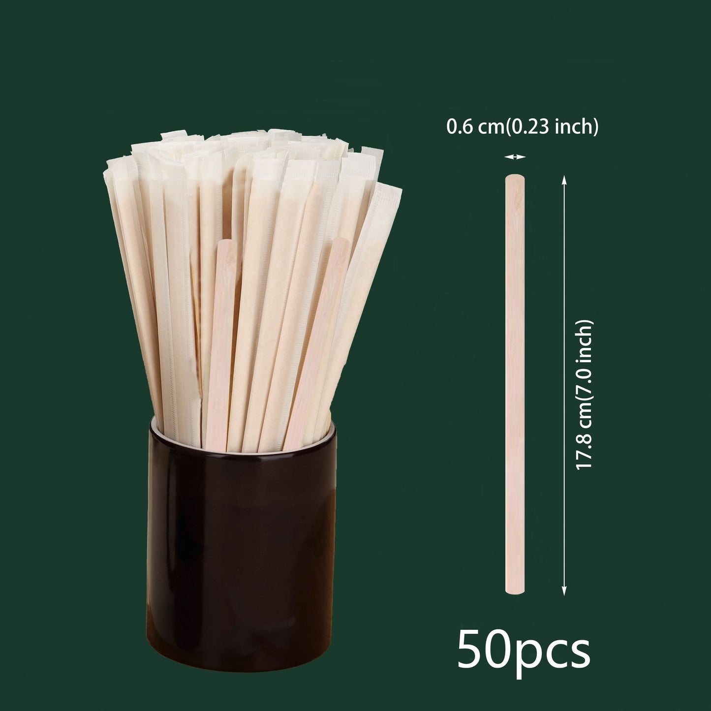 Ecowood Disposable Coffee Stirrers - Biodegradable Wooden Sticks for Beverages, Espresso, Tea - Drink Mixing Sticks available in packs of 50 or 100 pieces.