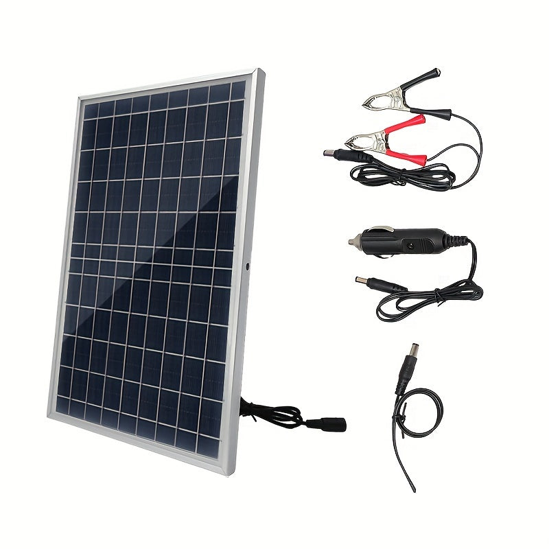 ZGZXSEXHZ 18V DC Solar Panel Kit with controller & USB - Portable for outdoor activities, phones, lights, surveillance, pets, and camping.