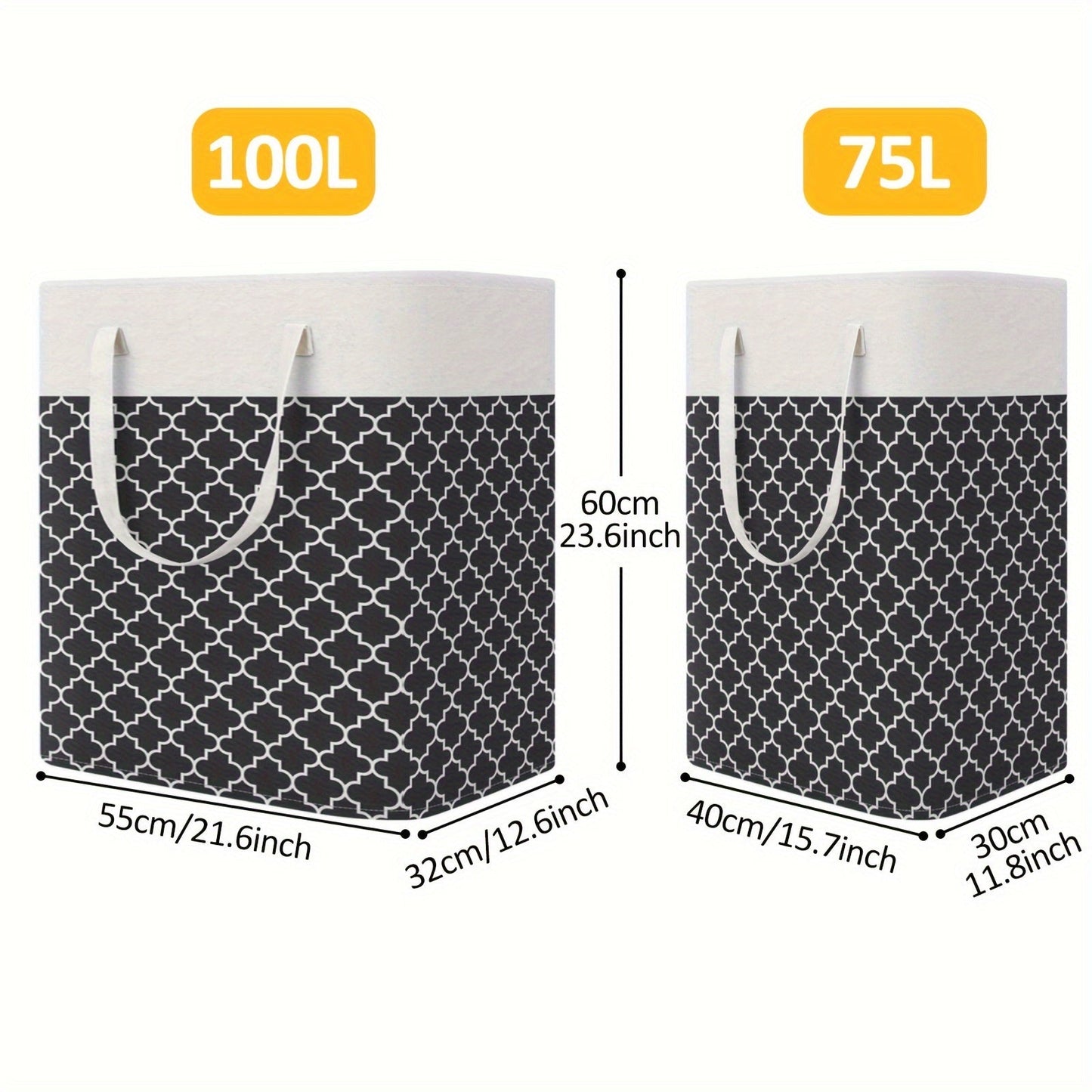 Convenient and spacious 75L Foldable Laundry Hamper with Handles - Waterproof, Portable Storage Bin for Clothes & Toys, Ideal for Dorms and Home - Comes in Black, Grey, Red, and Blue options - Laundry Baskets