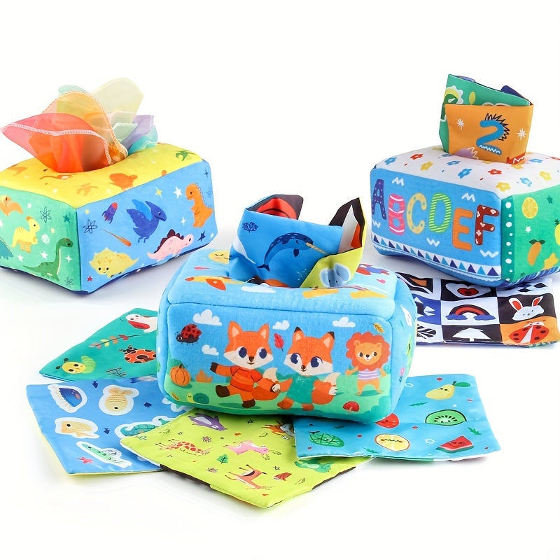 Soft Baby Tissue Box, Interactive Baby Learning Toy, Finger Strengthening Toy, Kids' Plaything