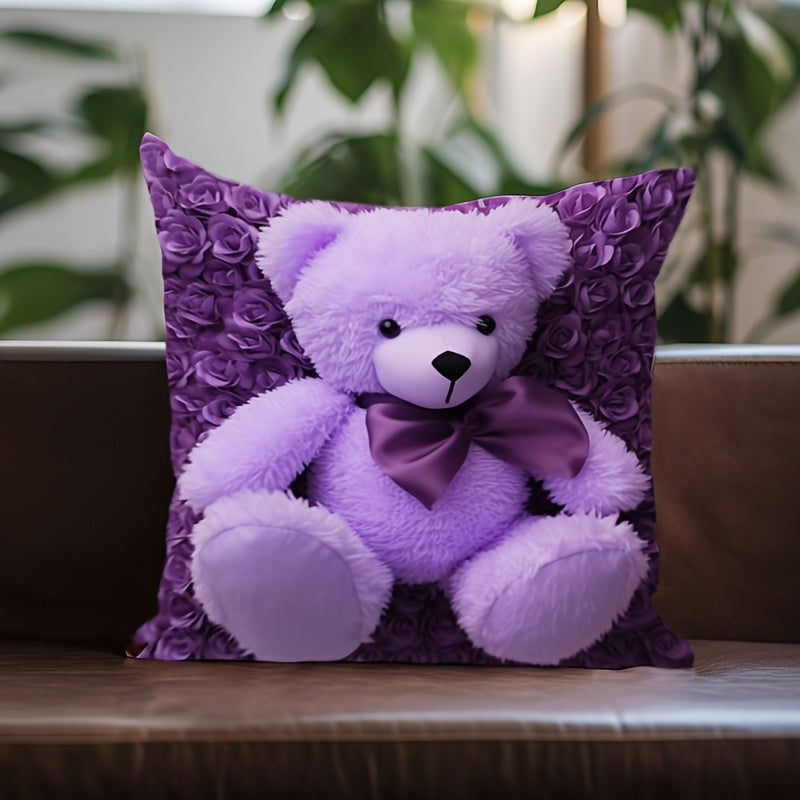 This MEMNUN Contemporary Style Teddy Bear Decorative Throw Pillow Cover adds a cute touch to your living space. Measuring 44.96x44.96 cm, this double-sided printed cover is made of polyester and features a zippered closure for easy removal and cleaning.