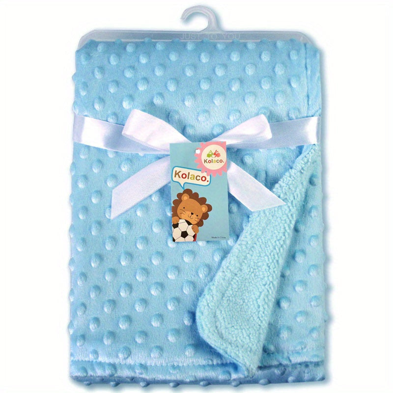 Soft fleece baby blanket for newborns, suitable for baby boys and girls. Perfect for keeping your little one warm and cozy in bed or during massages. Makes a great gift for Christmas, Halloween, or Thanksgiving Day.