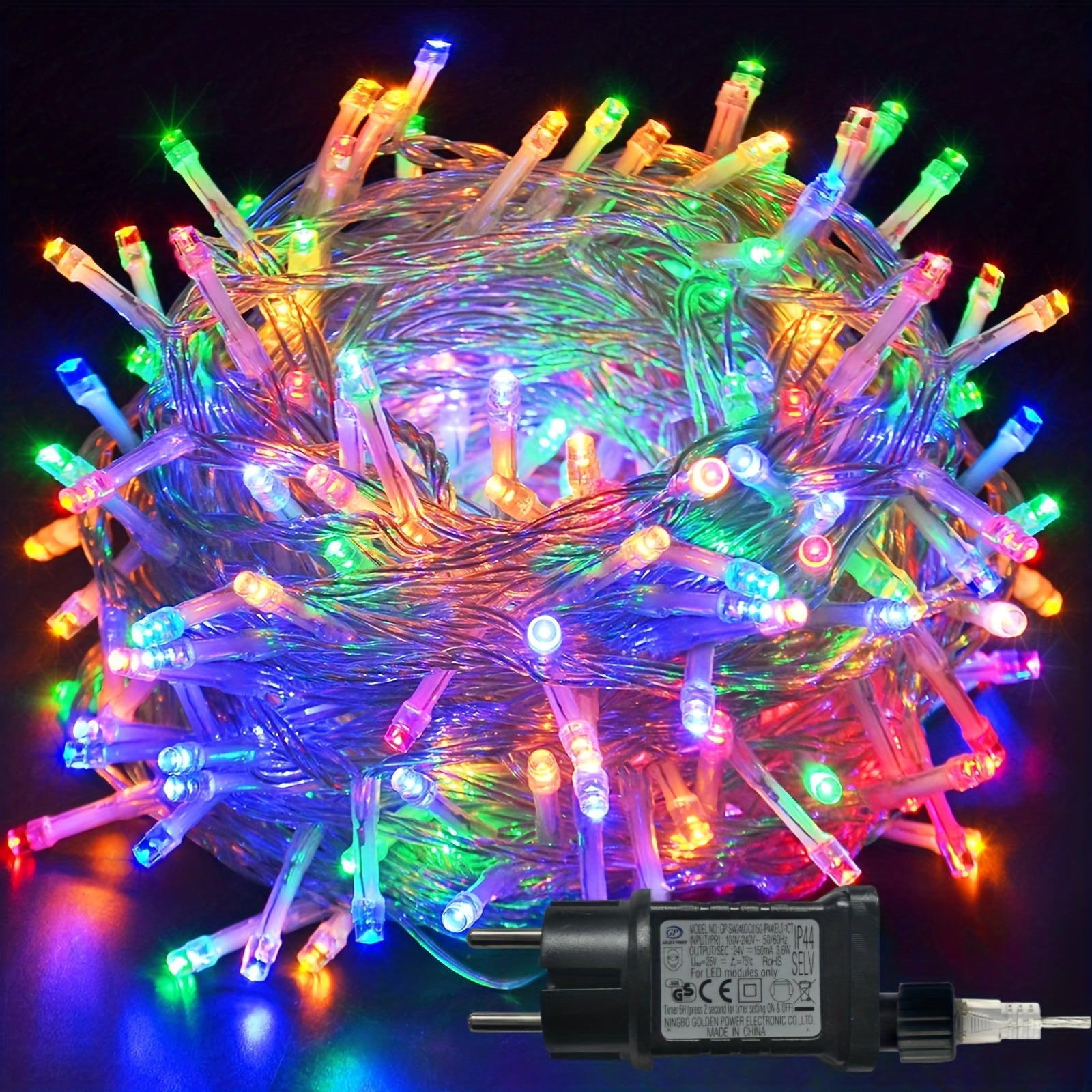 Fairy-style LED string lights for Christmas: 300/200/100 LEDs, 8 modes with timed memory, indoor & outdoor use, warm white, ideal for tree & party decor.