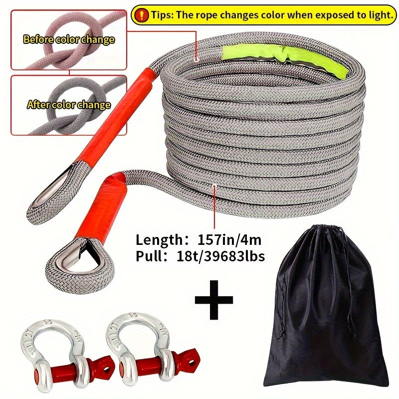 Off-road and SUV Special Traction Rope, 18143.69KG/18T, Car Rescue Hook.