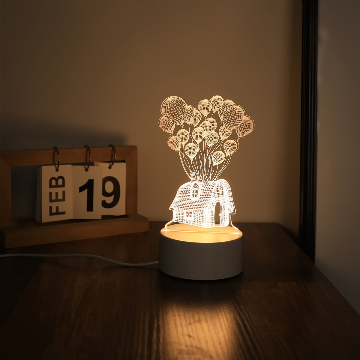 3D Balloon LED Night Light with Switch Control, USB Powered, Perfect for Christmas Gift.