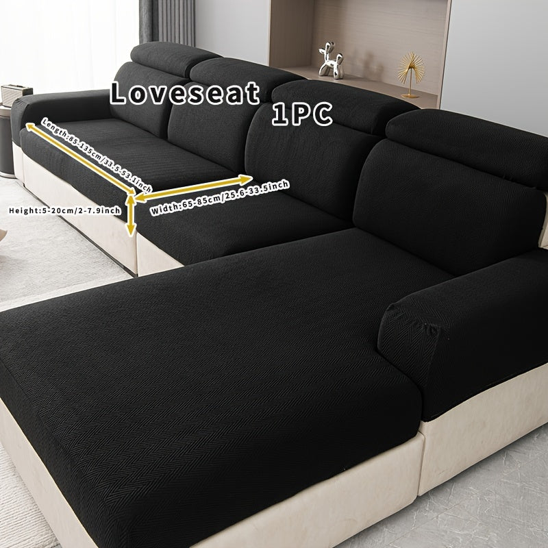 Protective Nordic Stretch Sofa Cover, All-Season Usage, Solid Color, Guards Against Pet Scratches for Home.