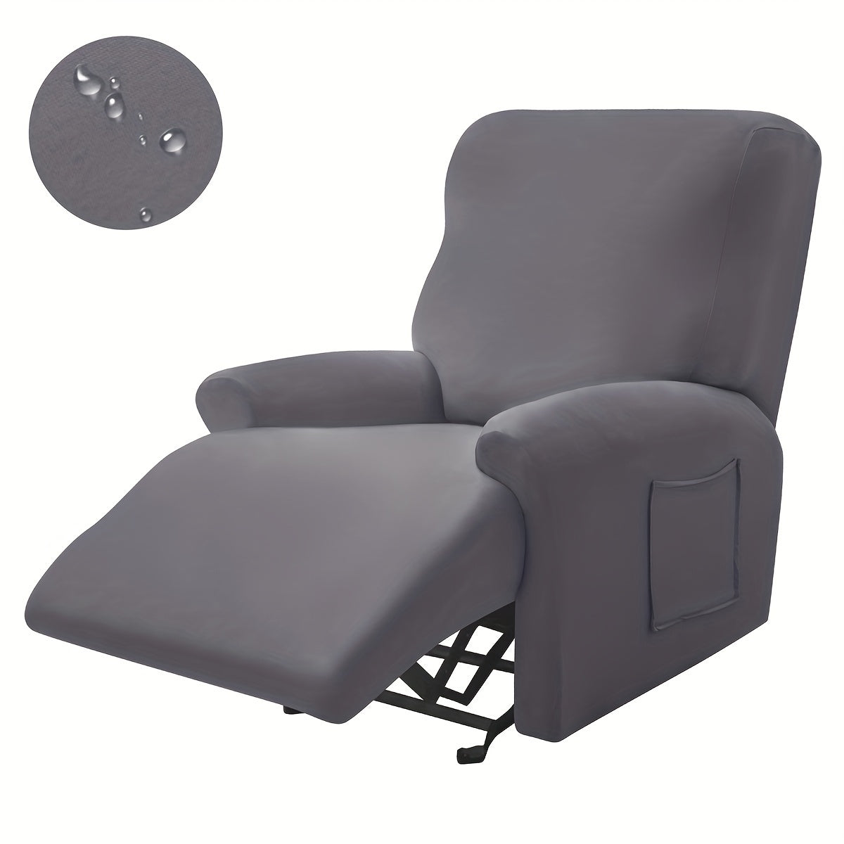 Waterproof, stretchable recliner chair covers set of 4. Suitable for all seasons with skin-friendly fabric. Machine washable.