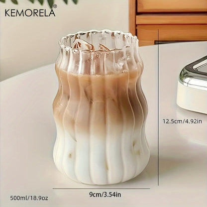 KEMORELA 4/6pcs 17OZ Wavy Glass Drinking Cups, Irregular Shaped Reusable Water Glasses, Multipurpose Iced Coffee Cups, Machine Washable, Home Kitchen Drinkware, 500ML

KEMORELA glass cups: 4/6pcs, 17oz, irregular shape, reusable, multipurpose for iced