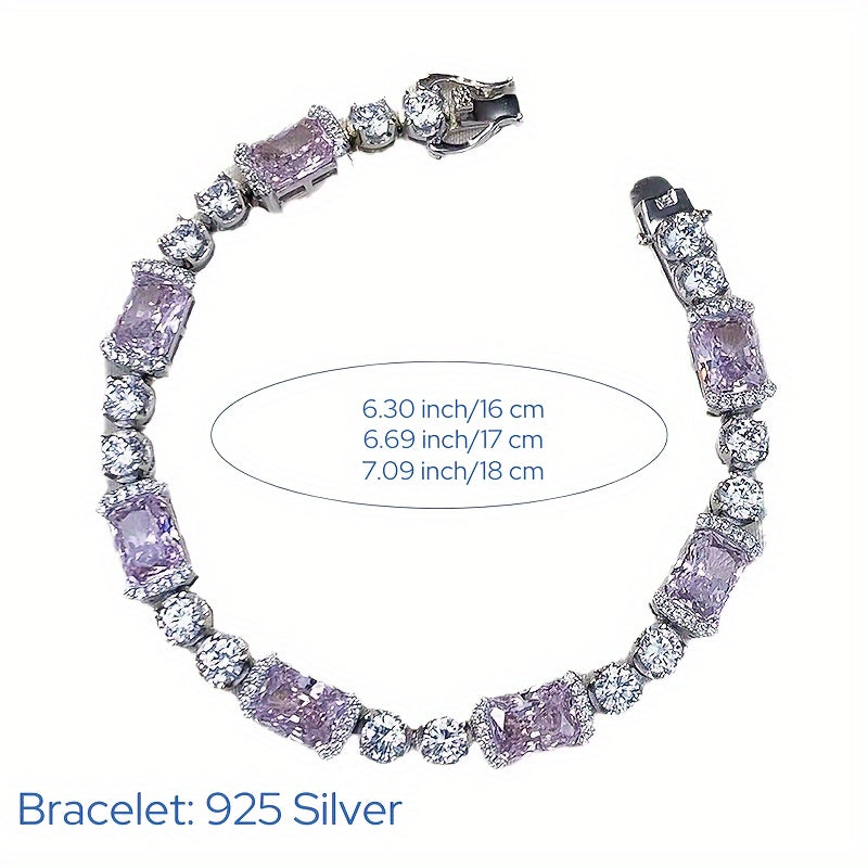 This stunning Sterling Silver Bracelet features dazzling Pink Cubic Zirconia stones. Ideal for everyday wear or as a thoughtful gift, especially for those born in October.