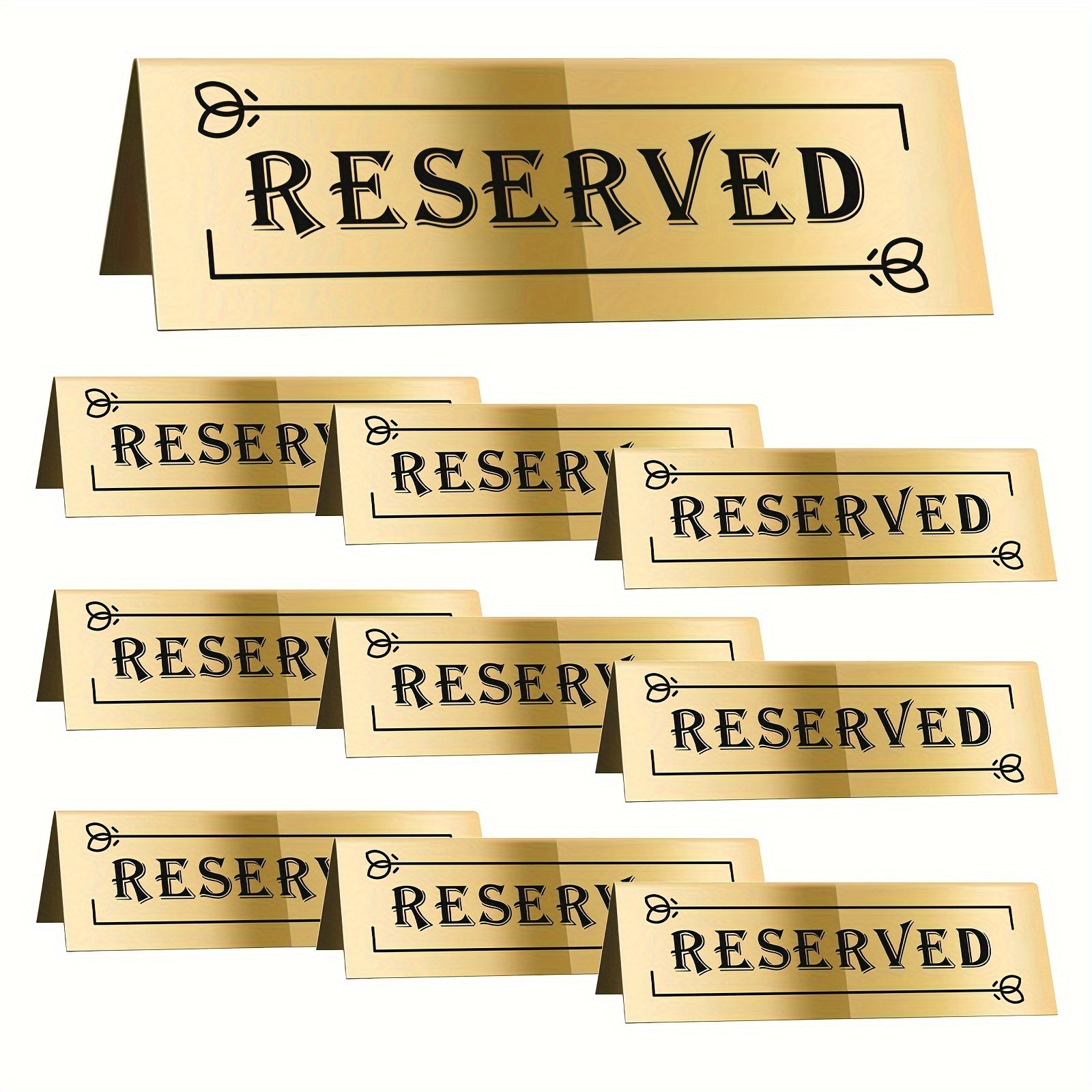 Acrylic Reserved Table Signs - Set of 3 - Waterproof, Double-Sided Seating Tents for Weddings, Parties, and Restaurants