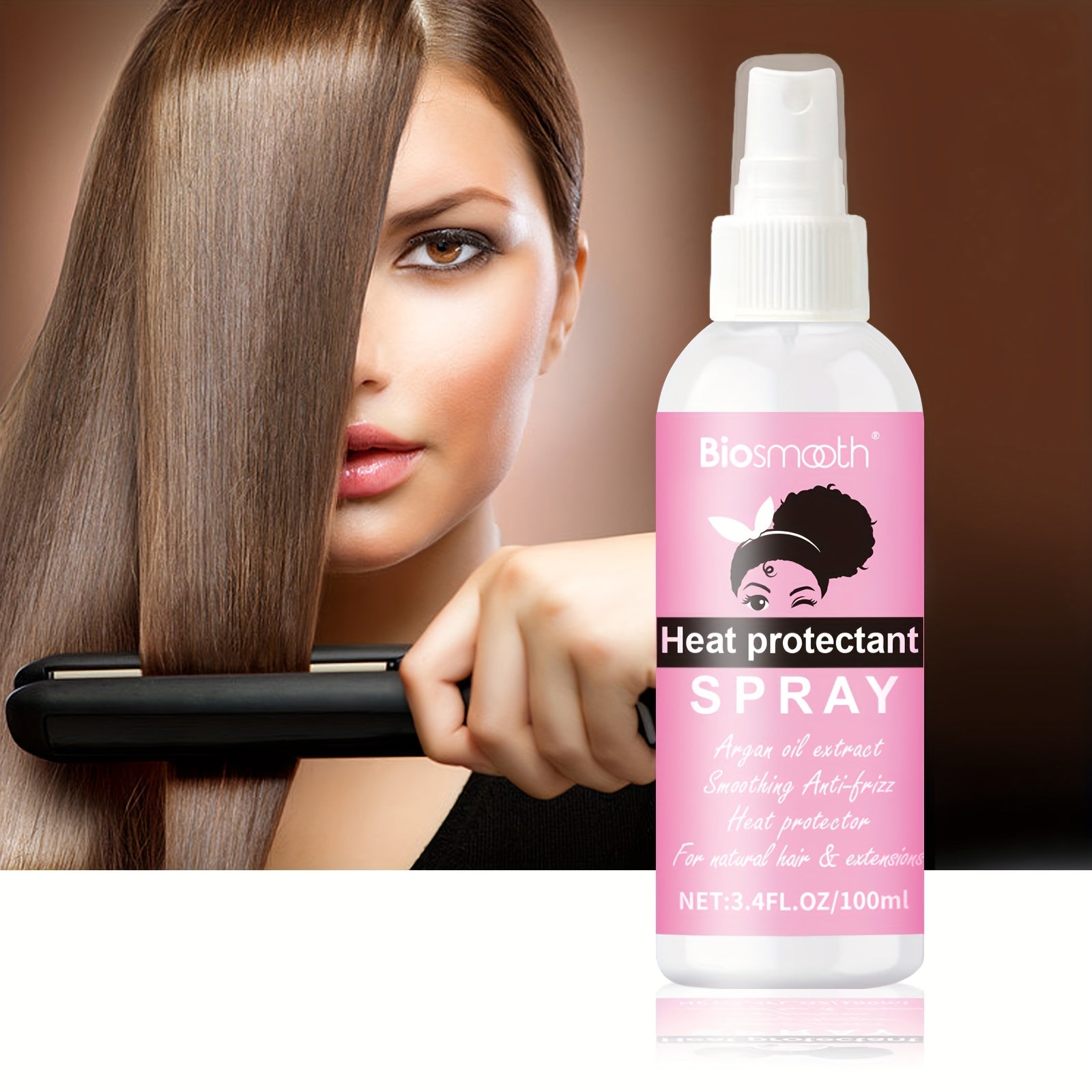 Biosmooth Heat Protectant Spray, 100ml - Moisturizing & Smoothing for All Hair Types.