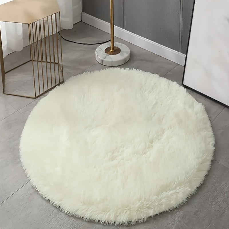 Soft Circular Rug - Resistant to Stains, Non-Slip Polyester Mat for Living Room, Bedroom, Indoor Decor - Machine-Made, Dry Clean Only - Perfect for Christmas, Halloween, Easter, and other special occasions