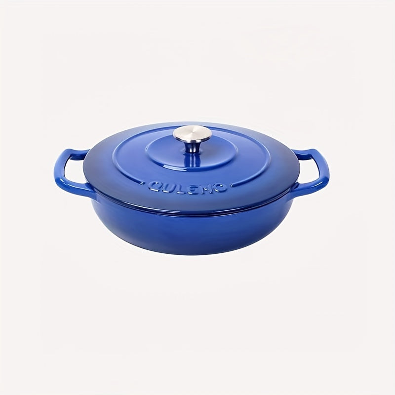 Versatile Kitchen Cookware: Enamel-Coated Stew Pot for Marinating, Cooking, Baking, Refrigerating, and Serving - Durable Cast Iron Dutch Oven with Lid