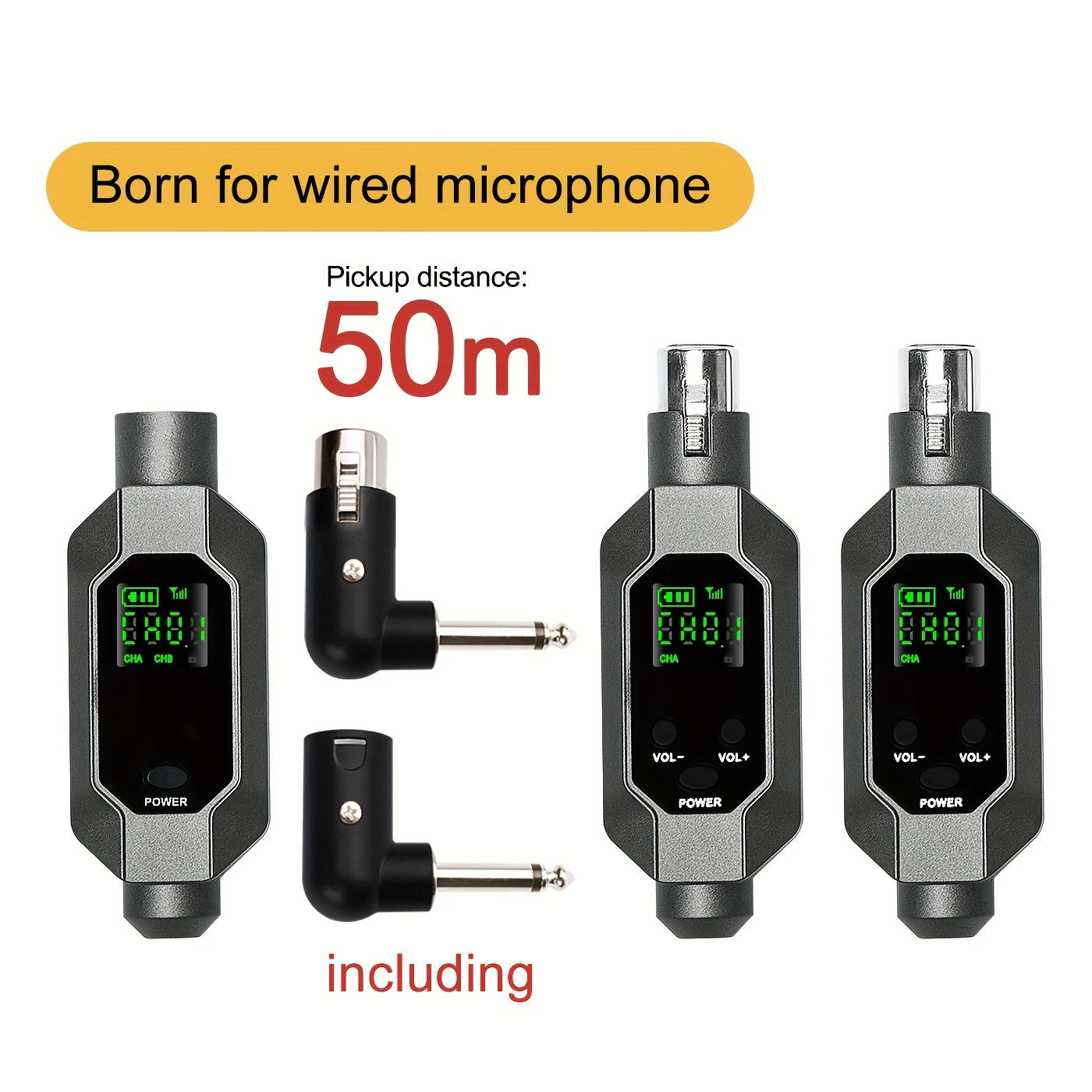 Wireless XLR and guitar transmitter receiver with rechargeable mic adapter for dynamic microphone and electric guitar bass. Eid Al-Adha Mubarak!