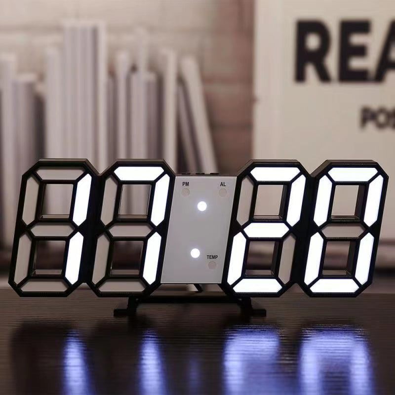 1 piece 3D LED digital clock, ideal for bedroom home decor.