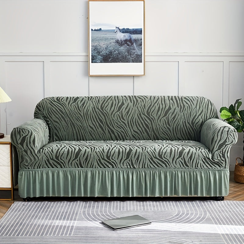 Stretch integrated sofa slipcover for home decor protection.