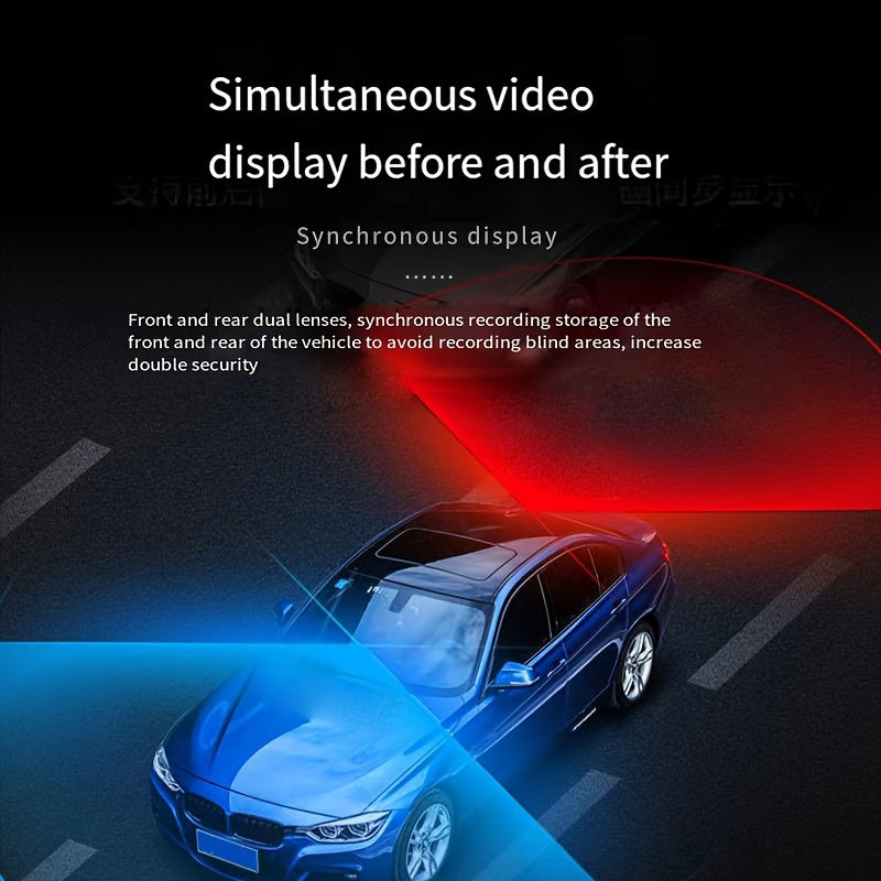 YiXingjia 1080P Dual Camera Car Dash Cam with Infrared Night Vision, Loop Recording, Wide-Angle Lens & 13.97cm IPS Touch Screen - Includes 64GB Card for Cars and Trucks, YIXINGJIA