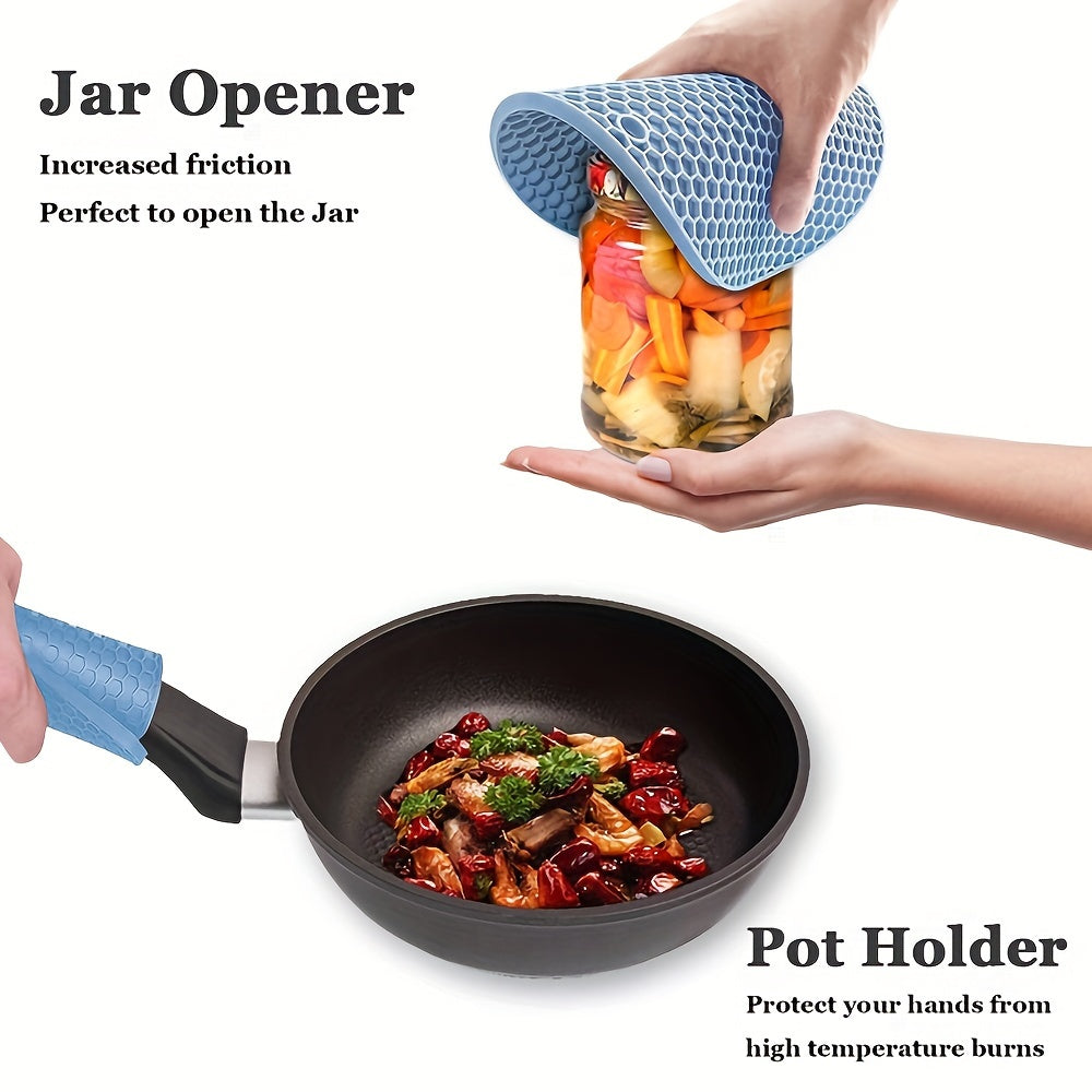 Silicone mat and tripod set in 2 sizes, heat resistant pot holder, non-slip hot pad for various uses in the kitchen. Suitable for hot pots, dishes, and bottles. Made of food grade silicone.