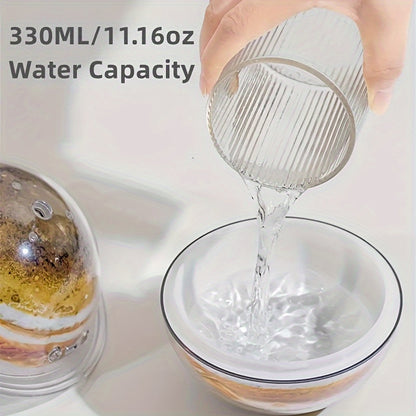 Creative 330ml Jupiter-inspired USB humidifier with LED night light, for aromatherapy in bedroom and home decor. USB powered.