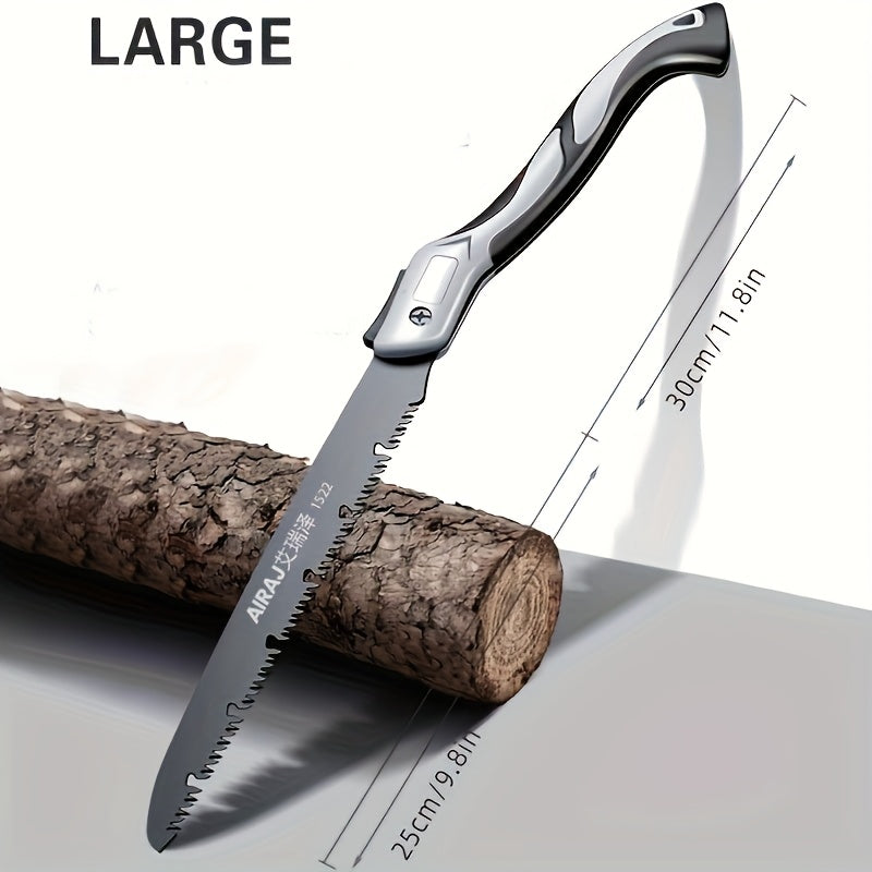 AIRAJ 1pc Folding Steel Saw with Anti-Slip Handle, Three Sizes for Outdoor Use