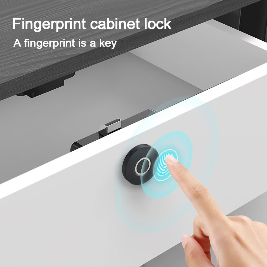 ABS Fingerprint Drawer Lock for home and office cabinets. Battery operated with easy installation. Battery not included.