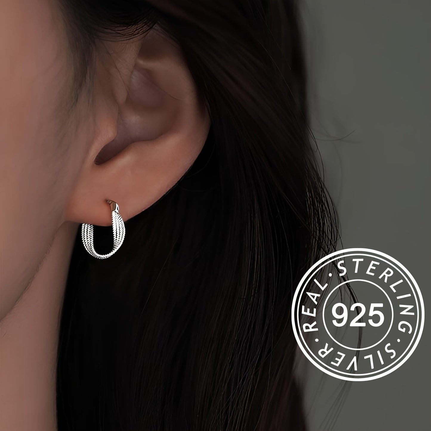 Classic and elegant, these twisted design hoop earrings are made of S925 sterling silver, making them hypoallergenic and perfect for sensitive ears. A timeless and exquisite gift for any woman.