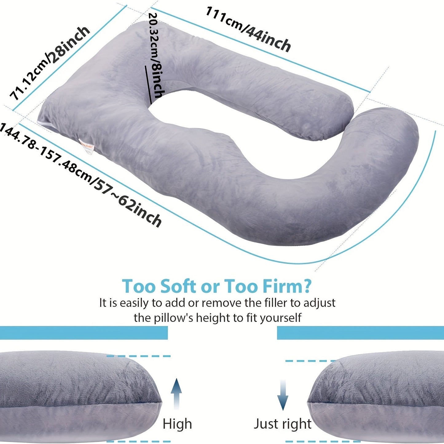 Versatile Crystal Velvet Pregnancy Pillow with C-shaped Belly Support for Side Sleeping, Waist Protection, and Removable/Washable Cover. Perfect Gift for Pregnant Women on Christmas, Halloween, Thanksgiving, or Any Special Occasion!