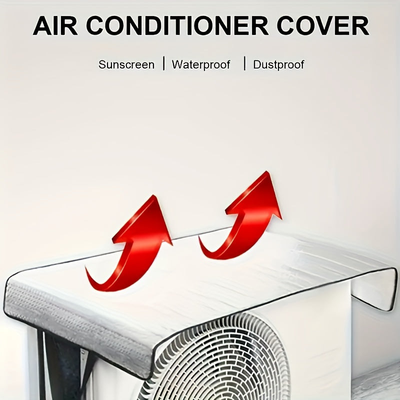 Durable Outdoor Air Conditioner Cover made of Waterproof Aluminum Foil - Protects from Sun, Dust, and Heat. Easy to Install and Provides Top Protection.