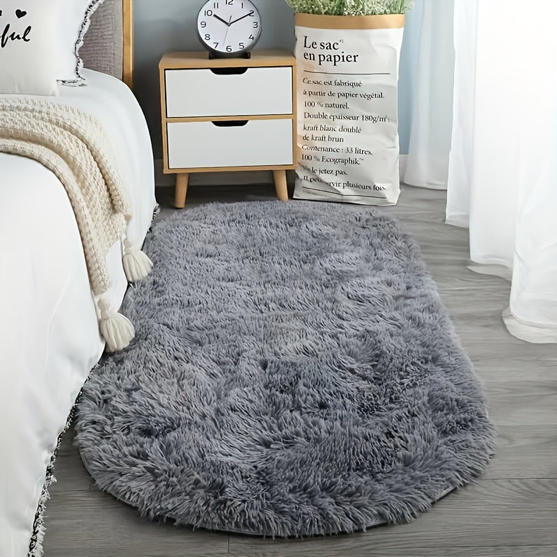 Indulge in Luxury with Our Super Soft Oval Rug - Easily Washable, Non-Slip Plush Mat Perfect for Bedroom, Living Room, and Home Decor. Lightweight and Simple to Maintain, This Rug is an Ideal Gift for Christmas, Halloween, or Thanksgiving.