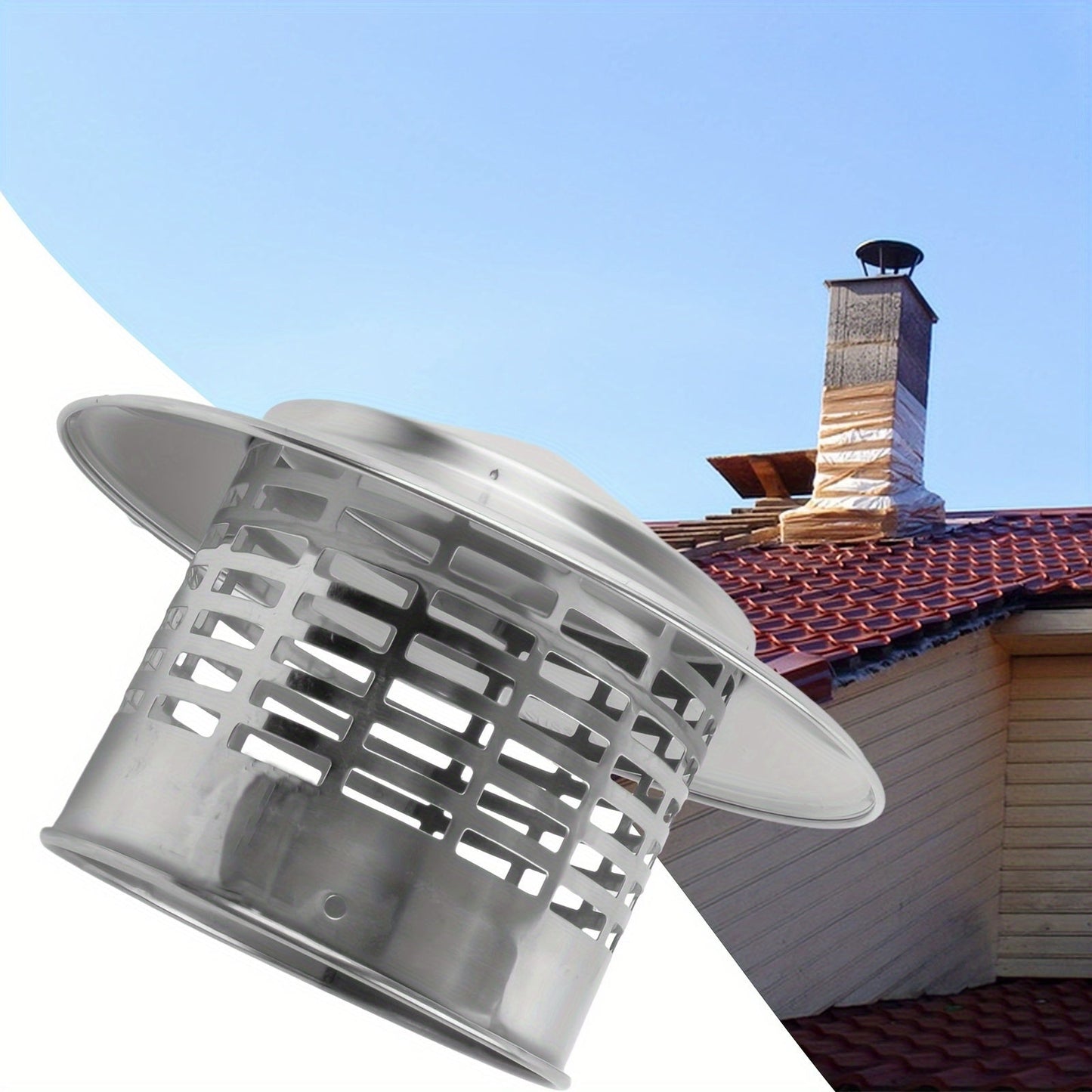 Thickened 304 Stainless Steel Wind Cap for Breathable Exterior Wall Ventilation. Rainproof Louver design for Fresh Air Ventilation and Exhaust. Stainless Steel Chimney Cap for Roof Pipe Exhaust Hood.