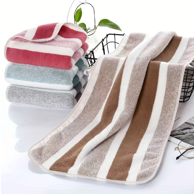 Soft, absorbent striped towel set perfect for home bathrooms - a great Valentine's Day gift.