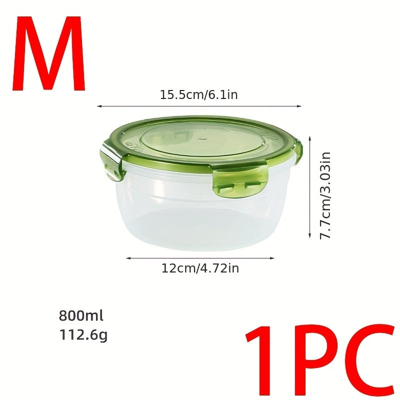 Set of 4 Storage Boxes, Contemporary Round Style for Fresh Food Storage, Convenient and Portable Containers for Refrigerator and Microwave Use, Perfect for Picnics, Camping, Back to School Supplies.