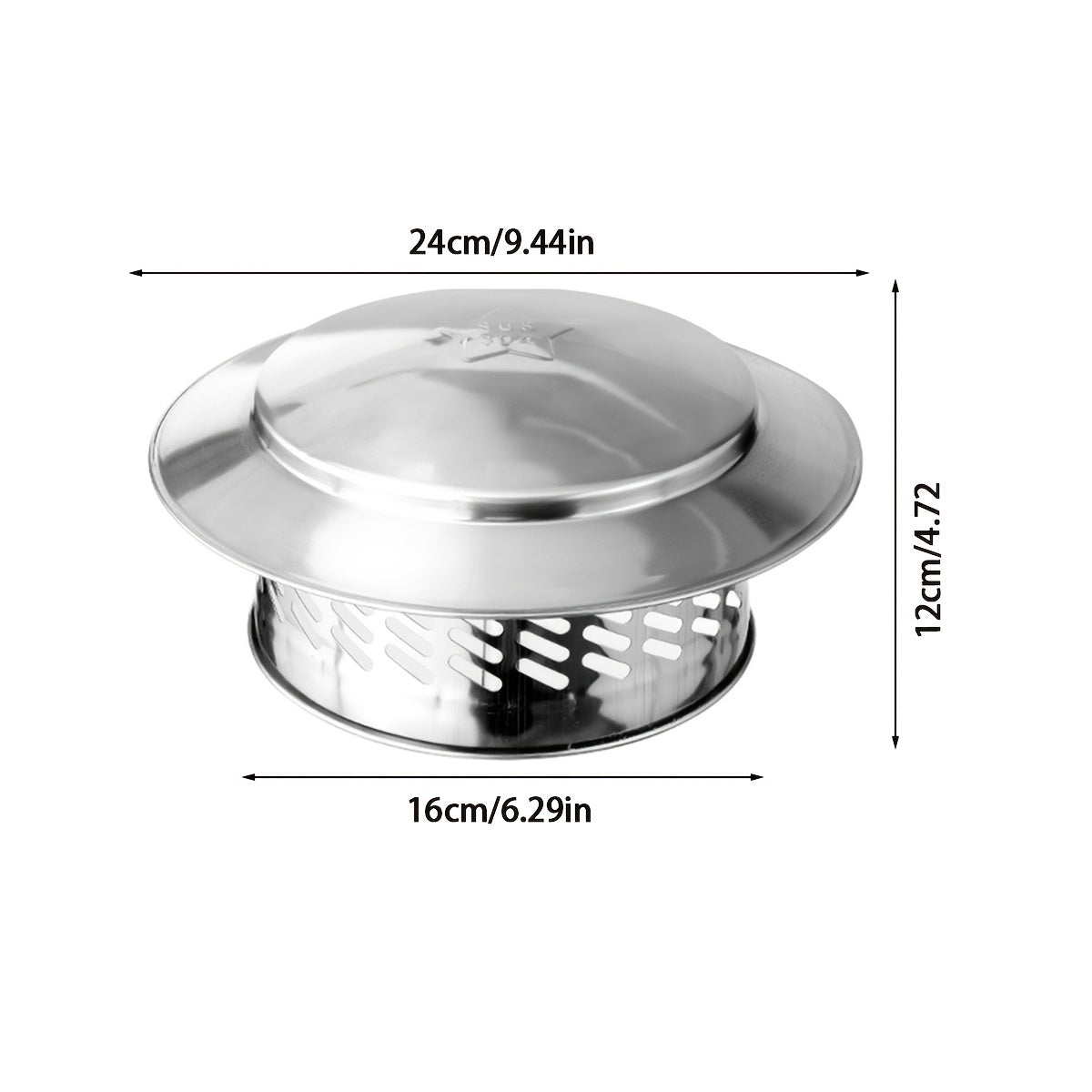 Chimney Cap made of Stainless Steel - Protects from Rain and Wind, Allows for Proper Ventilation of Heating, Cooling and Air Purification Systems