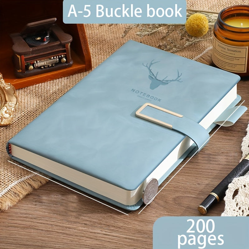 U-Shaped Buckle Notebook with Pen Holder - Soft cover, Magnetic Closure, Ideal for Business, Home, and School Use.