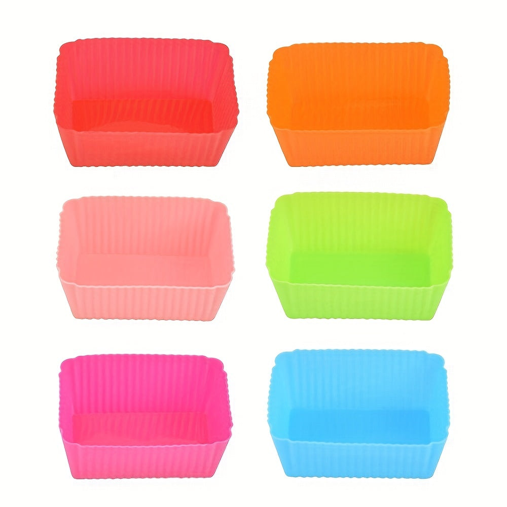 5 to 10 pieces of Silicone Rectangle Muffin Cups, Cupcake Cups, Reusable Cupcake Liners, Muffin Molds, Pudding Mold, Baking Tools, Kitchen Gadgets, and Accessories for your Home Kitchen.