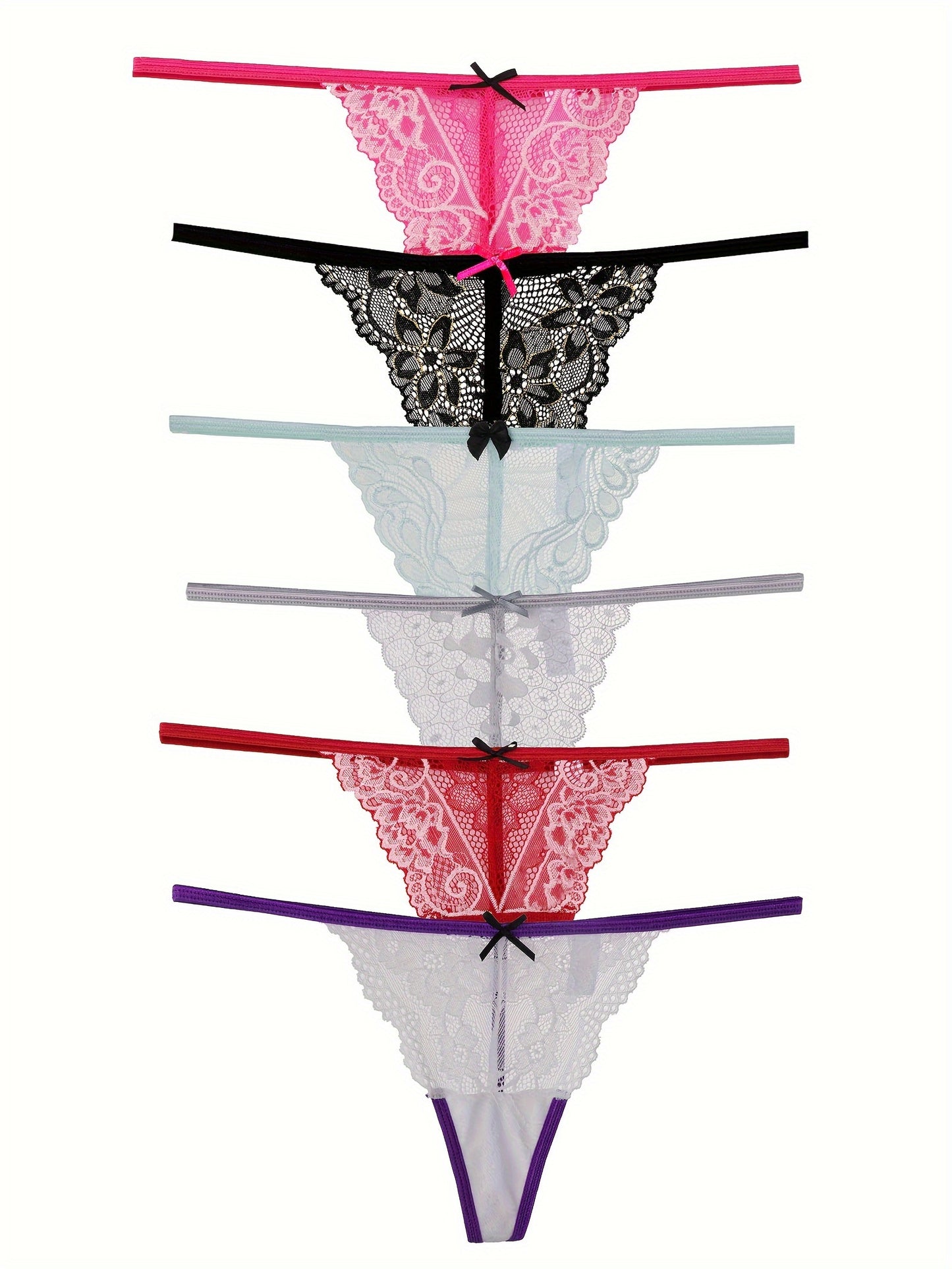 Lace G-String Thongs in Various Colors and Patterns for Women