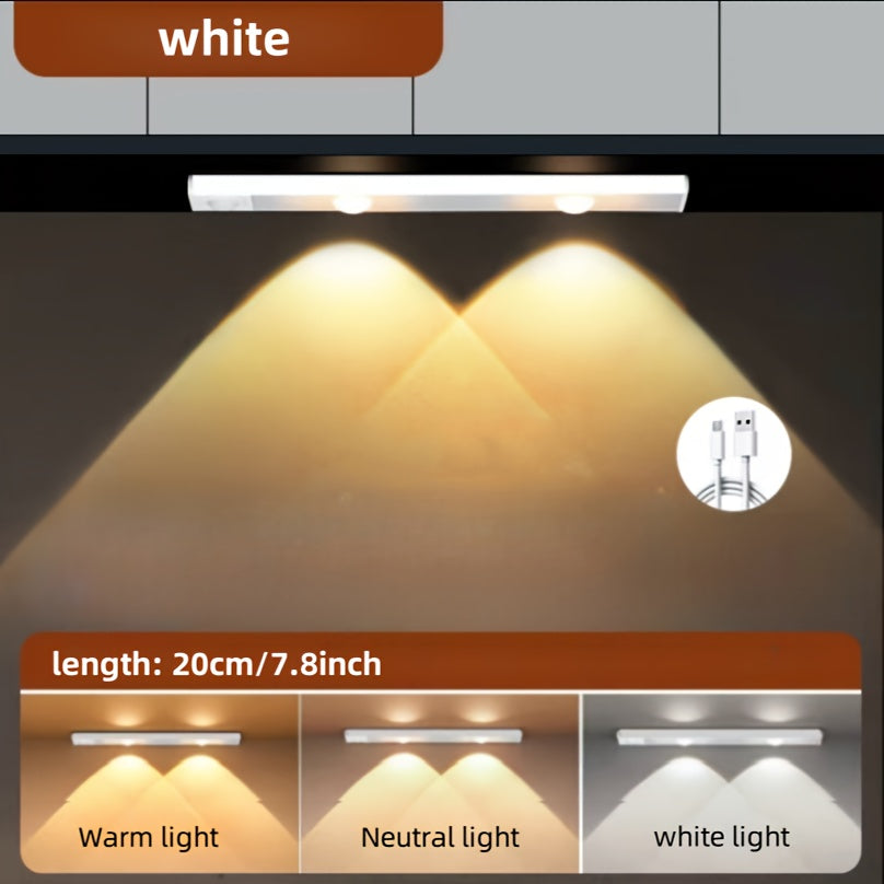 Wireless LED motion sensor lights for use in various spaces, no wiring needed.