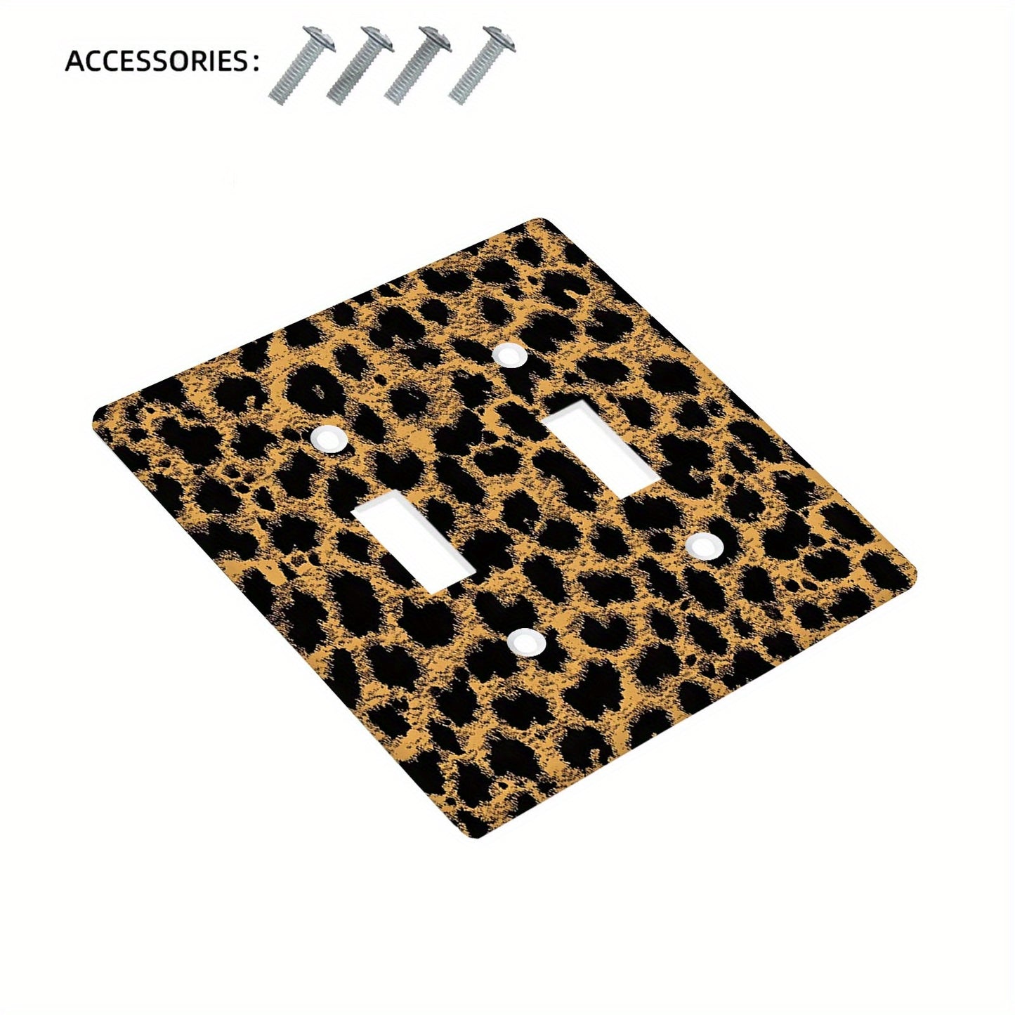 Leopard Print Unbreakable Thermoplastic Light Switch Cover for Indoor/Outdoor Use - Ideal for Bedroom, Kitchen, Bathroom Decor