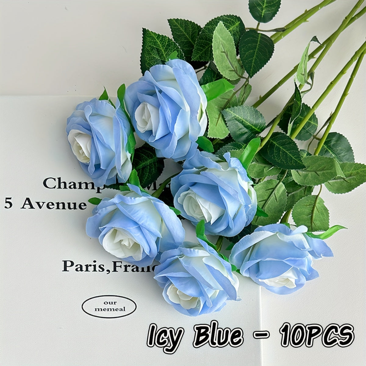 Roses: 10 Decorative Faux Roses with Soft Thron Stems, 51.05cm, Ideal for Wedding Decoration and Home Décor