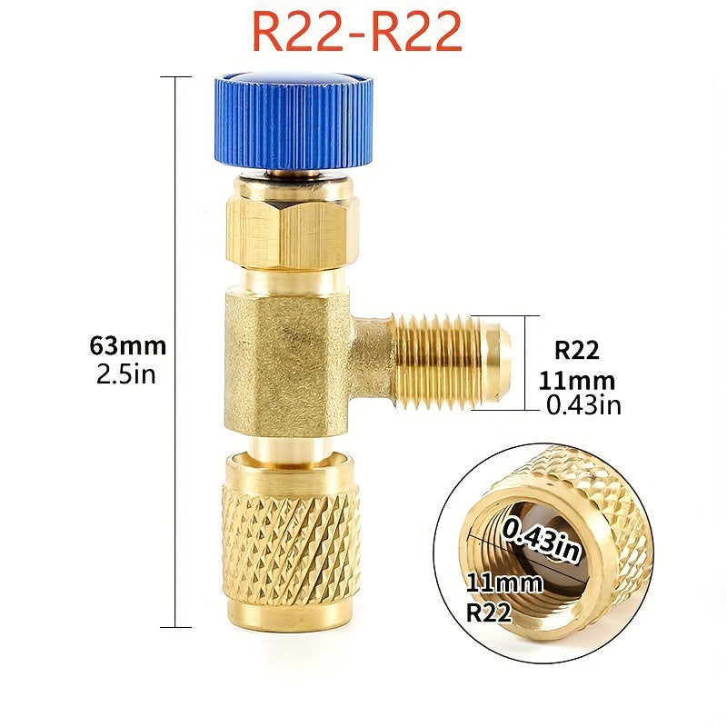 Предохранительный клапан кондиционера для хладагентов R410A и R22, 1 шт. Адаптер безопасности жидкости с размерами 2,54/10,16 см для ремонта кондиционера и защиты от фторида хладагента