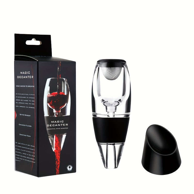 Plastic wine aerator for quick aeration of white and red wines, commonly used wineware accessory.