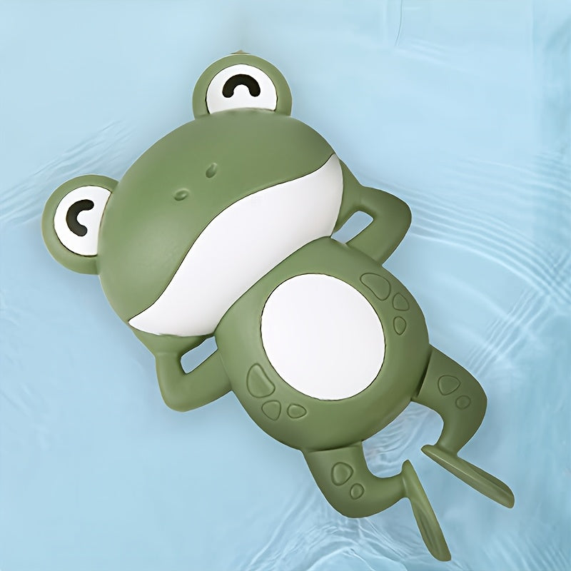 Frog swimming bath toy for youngsters playing in the water.