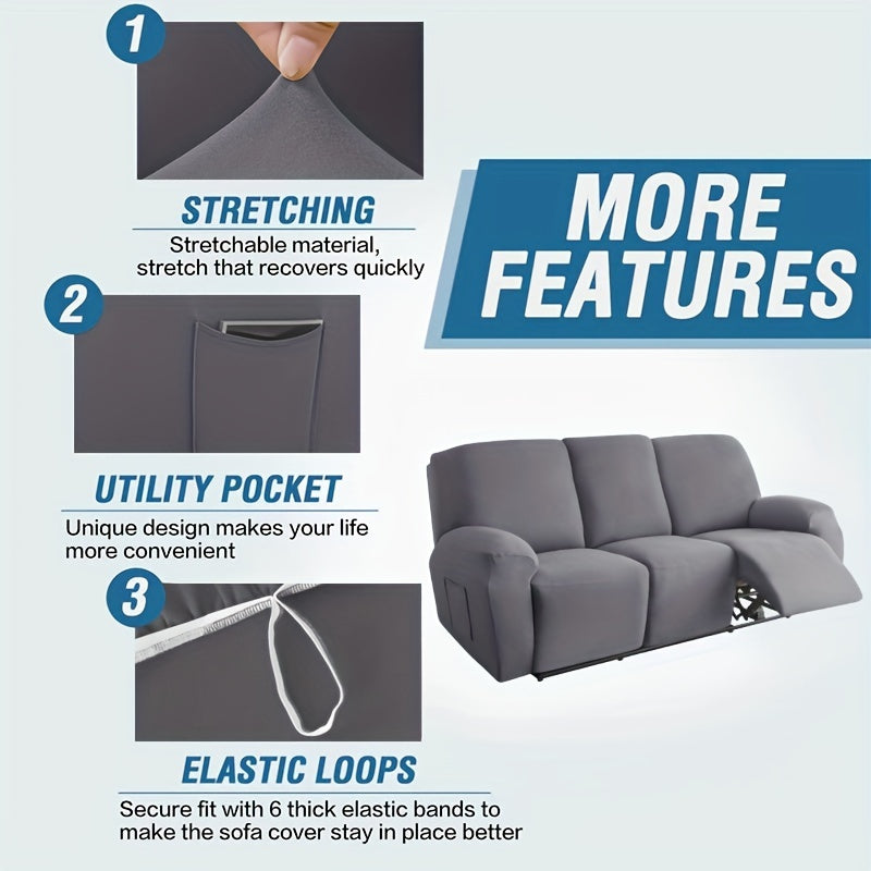 8-piece waterproof milk sofa slipcover set for summer, ideal for protecting furniture in home and office décor.