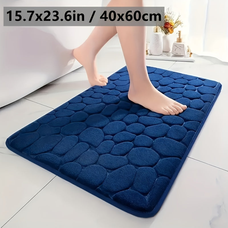 Ultra absorbent bath mat with non-slip, quick-dry, and machine washable features. Soft, thick cushioned rug ideal for bathroom, bedroom, living room, or toilet. Textured surface for enhanced comfort. 40x60cm (15.7x23.6 inches). Modern bathroom decor