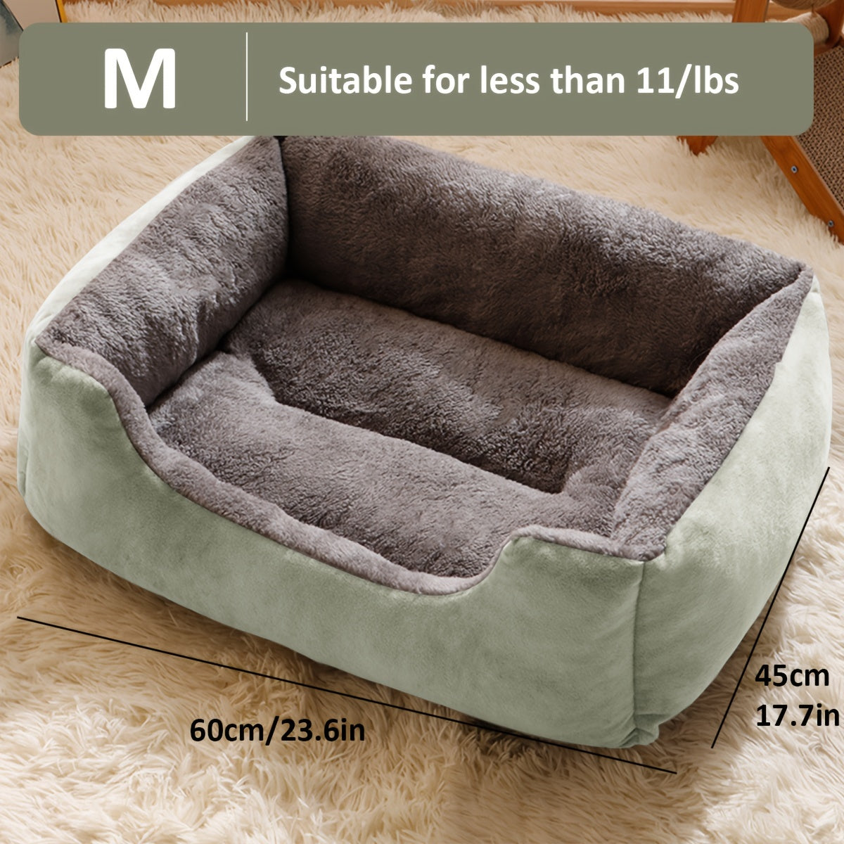 Cozy Plush Dog Bed with Elastic PP Cotton, Suitable for All Breeds - Various Sizes & Colors - Non-Assembled