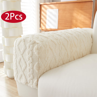 New 2pcs: Classic Sofa Armrest Cover, Elastic and Washable, Anti-Stain and Wear-Resistant.