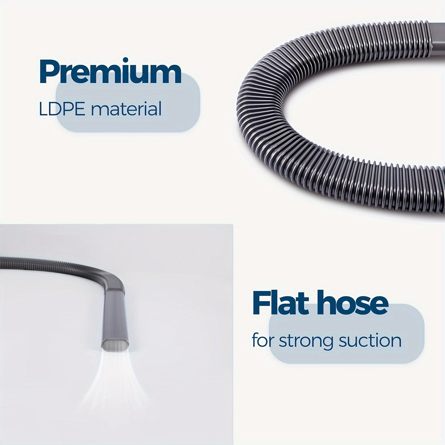 Soft, long hose cleaning accessory with 2 connectors for V6 V7 V8 V10 V11 V12 V15 cordless vacuums, providing flexible crevice extension for corners and gaps.