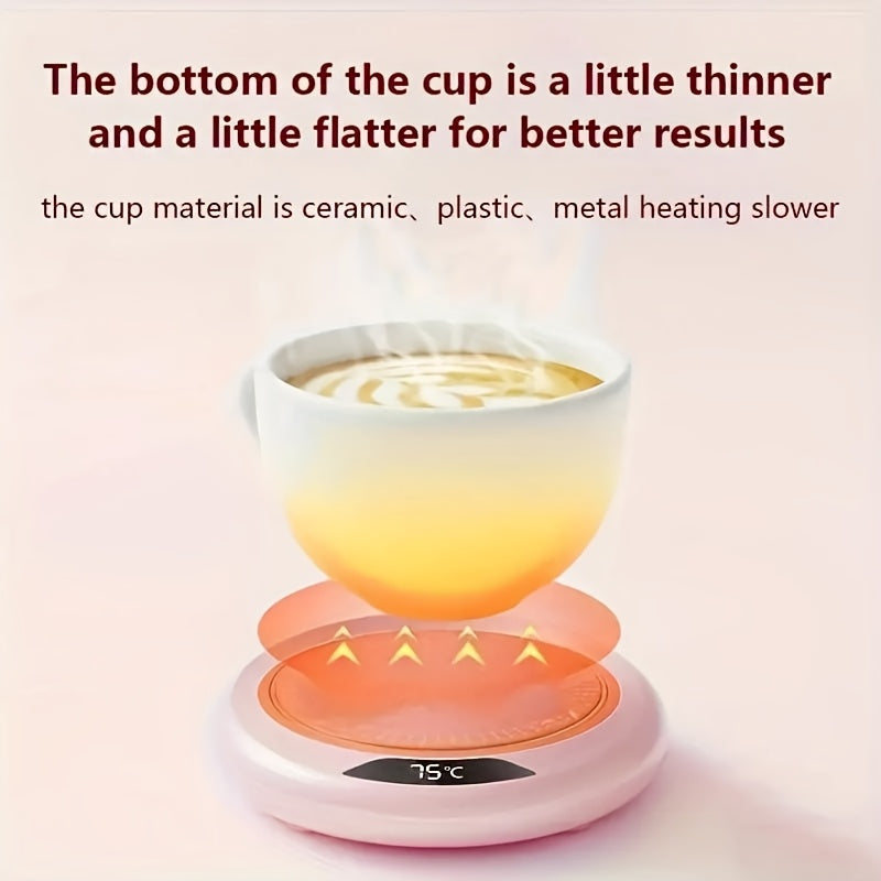 Introducing the Smart Touch-Activated Heating Coaster with 3 Adjustable Temperatures (55/65/75°C)! This USB-powered coaster features non-food grade insulation padding to keep your hot drinks at the perfect temperature. Ideal for use in the office