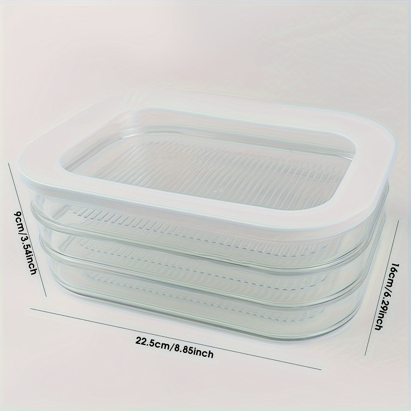 1-piece storage container with 3 layers made of PET plastic for cold cuts. This leak-proof and reusable sealed box is perfect for storing meat, fruit, and vegetables. Great for organizing and storing items in the kitchen, this container is a must-have