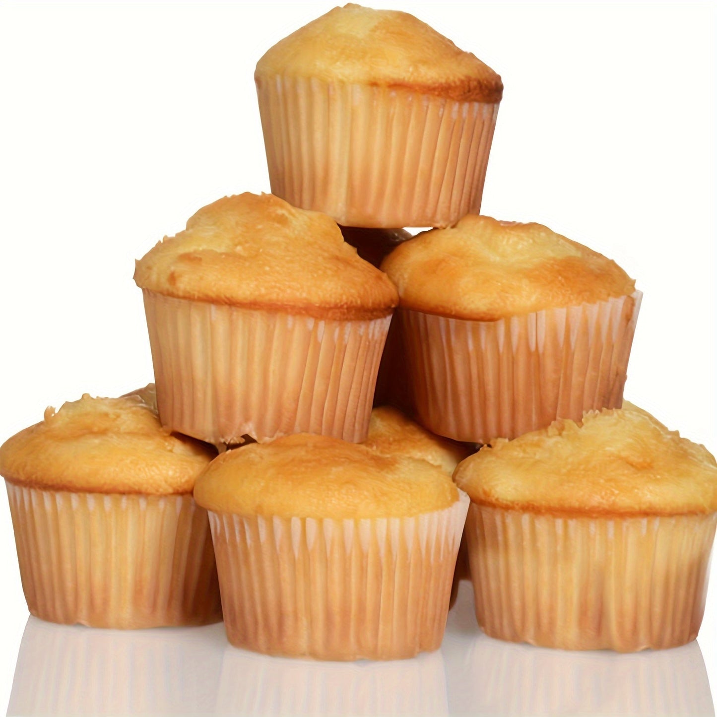 200pcs Natural Paper Baking Cups with 4.98 cm Bottom Size for Cupcakes and Desserts